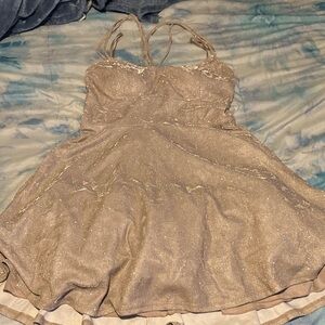 City Triangles Gold Glitter Dress